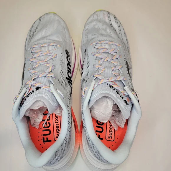 New Balance Men's Running Shoes - White and Neon - Picture 11 of 15